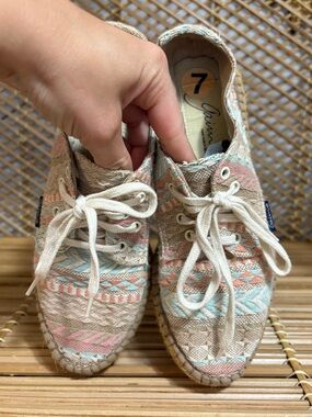 Women's Espadrille Lace-Up Sneakers in Multicolor